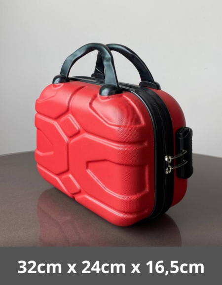 Frasqueira Fibra ABS com Cadeado Codificado Vermelho Santino