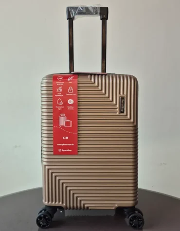 Mala Pequena Fibra 20 Polegadas Champanhe Grandbag bag7594