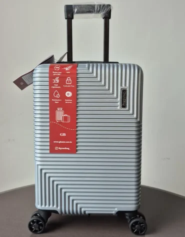 Mala Pequena Fibra 20 Polegadas Prata Grandbag bag7590