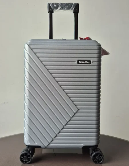 Mala Pequena Expansor Fibra 20 Polegadas Prata Grandbag